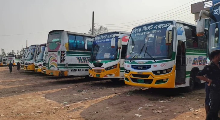 হবিগঞ্জে অনির্দিষ্টকালের পরিবহন ধর্মঘট চলছে